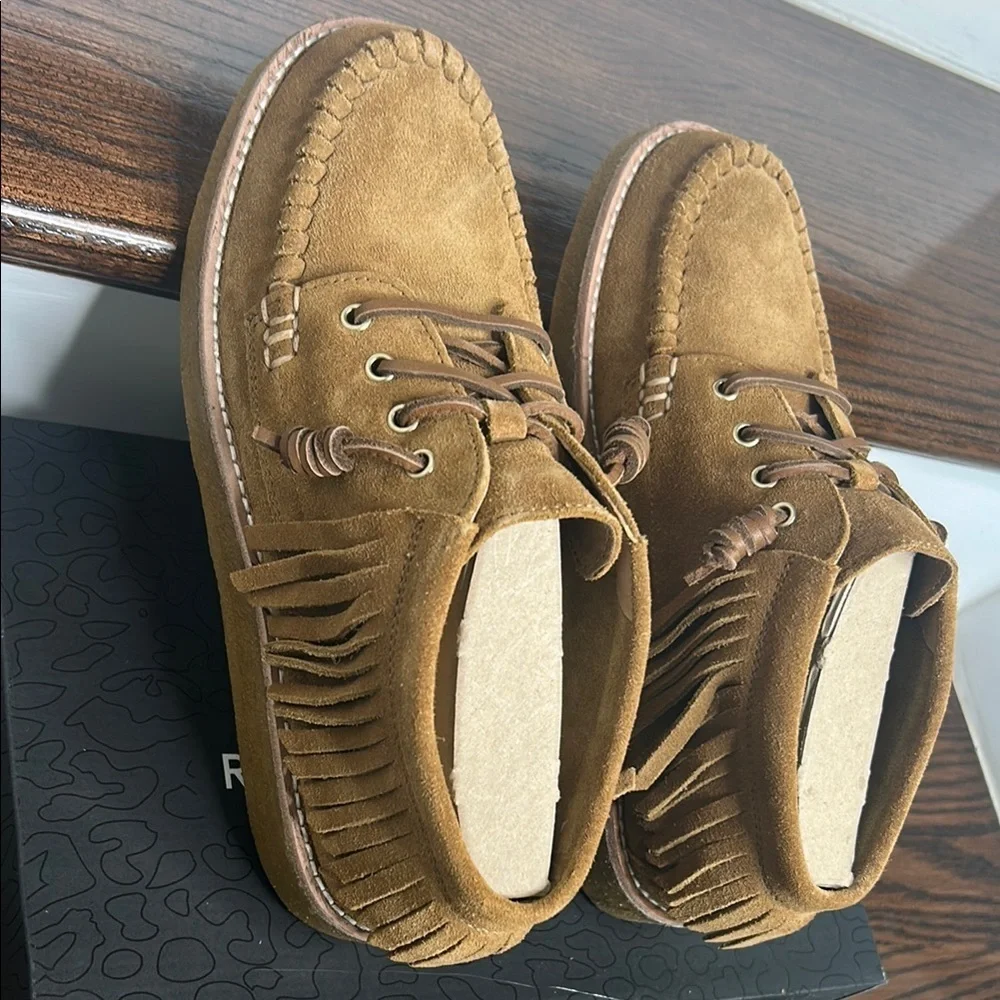 Rebecca Minkoff x Sperry Collab. Women’s Brown Fringe Chukka Suede Booties,9.5M